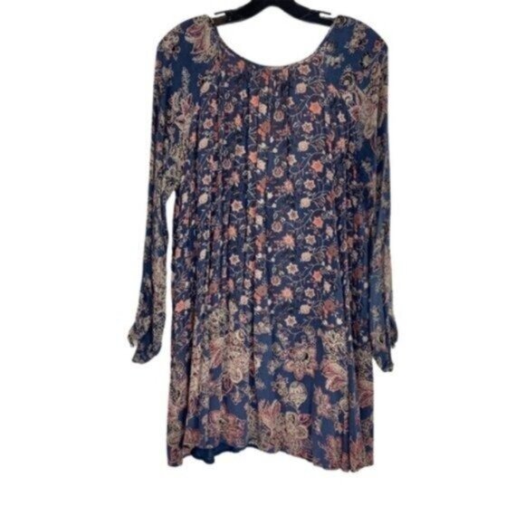 Free People Blue Floral Bohemian Mini Dress - Picture 9 of 10